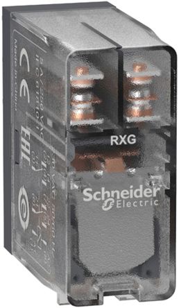 Schneider Electric Relais De Puissance Harmony Relay RXG, 2 RT, Bobine 230V C.a. Enfichable 820mW
