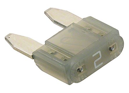 Eaton Klinge Kfz Sicherung, Mini, Grau, 2A 10.9 X 8.8 X 3.81mm, 32V Ac/dc