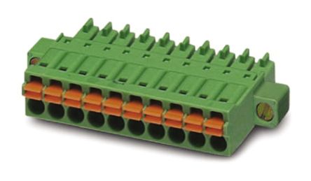 Phoenix Contact 3.81mm Pitch 6 Way Pluggable Terminal Block, Plug, Cable Mount, Spring Cage Termination