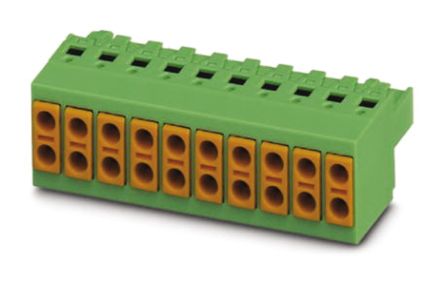 Phoenix Contact 5mm Pitch 6 Way Pluggable Terminal Block, Plug, Spring Cage Termination