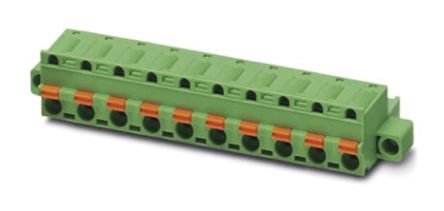 Phoenix Contact 7.62mm Pitch 8 Way Pluggable Terminal Block, Plug, Cable Mount, Spring Cage Termination