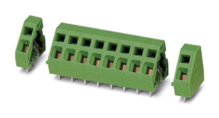 Phoenix Contact ZFKDSA 2.5-5.08- 8 Series PCB Terminal Block, 8-Contact, 5.08mm Pitch, Through Hole Mount, Spring Cage