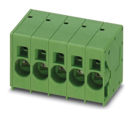 Phoenix Contact SPT 16/ 5-H-10.0-ZB Series PCB Terminal Block, 5-Contact, 10mm Pitch, Through Hole Mount, Spring Cage