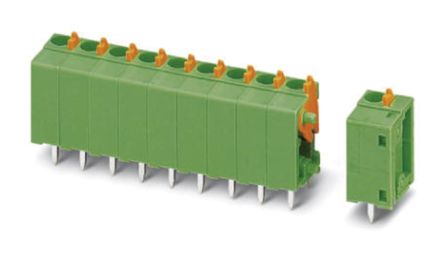 Phoenix Contact FFKDSA1/ V2-5.08-16 Series PCB Terminal Block, 16-Contact, 5.08mm Pitch, Through Hole Mount, Spring