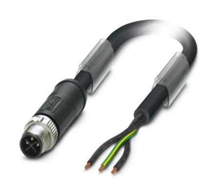 Phoenix Contact Cable De Conexión, Con. A M12 Macho, 3 Polos, Con. B Sin Terminación, Long. 2m, 230 V, 16 A