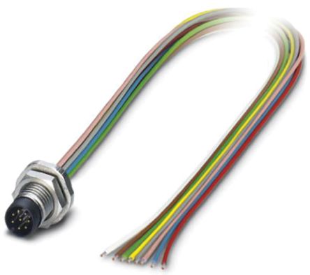Phoenix Contact Male 8 Way M8 To Sensor Actuator Cable, 500mm