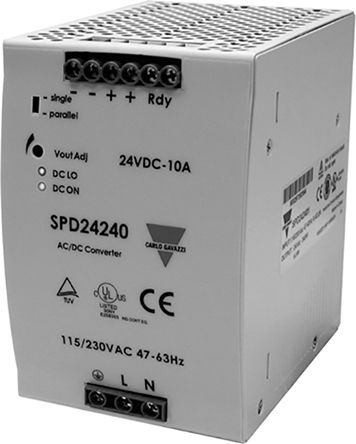 Carlo Gavazzi Switch Mode DIN Rail Power Supply, 90 → 132V Ac Ac, Dc Input, 48V Dc Dc Output, 5A Output, 240W
