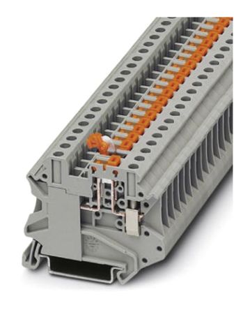 Phoenix Contact UT 4-MT RD Series Red Knife Disconnect Terminal Block, Single-Level, Screw Termination