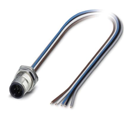 Phoenix Contact Straight Male 5 Way M12 To Unterminated Sensor Actuator Cable, 500mm