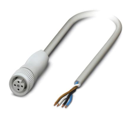 Phoenix Contact Cable De Conexión, Con. A M12 Hembra, 4 Polos, Cod.: A, Long. 3m, 250 V, 4 A, IP65, IP67, IP68, IP69K