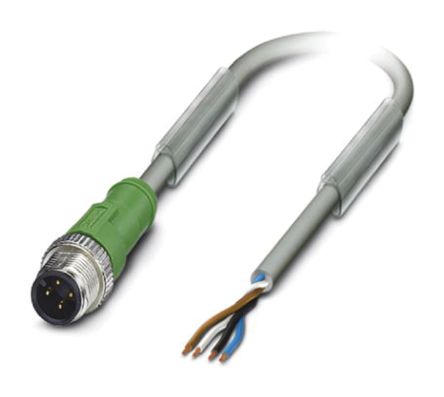 Phoenix Contact Male 4 Way M12 To Sensor Actuator Cable, 3m