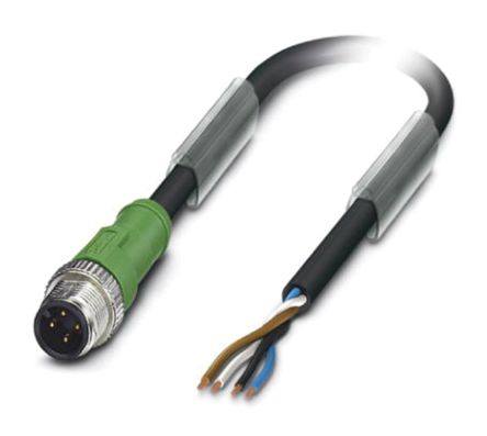 Phoenix Contact Male 4 Way M12 To Sensor Actuator Cable, 2m