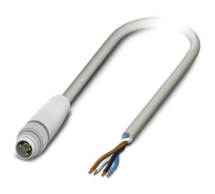 Phoenix Contact Cable De Conexión, Con. A M8 Macho, 4 Polos, Long. 5m, 30 V, 4 A, IP65, IP67, IP68, IP69K