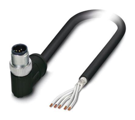 Phoenix Contact Right Angle Male 5 Way M12 To Sensor Actuator Cable, 5m