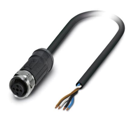 Phoenix Contact Cable De Conexión, Con. A M12 Hembra, 4 Polos, Cod.: A, Long. 10m, 250 V, 4 A, IP65, IP67, IP68, IP69K