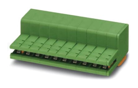 Phoenix Contact ZEC 1.5/ 4-ST-5.0 C2 R1.4 Series PCB Terminal Block, 4-Contact, 5mm Pitch, Spring Cage Termination