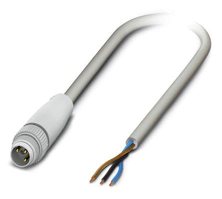 Phoenix Contact Cable De Conexión, Con. A M8 Macho, 3 Polos, Con. B Sin Terminación, 3 Polos, Long. 3m, 60 V, 4 A,