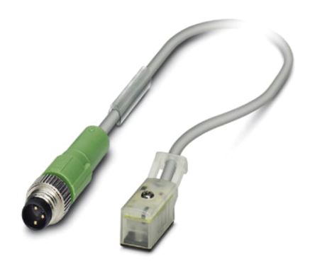 Phoenix Contact Male 2 Way M8 To Festo ZC Sensor Actuator Cable, 1.5m