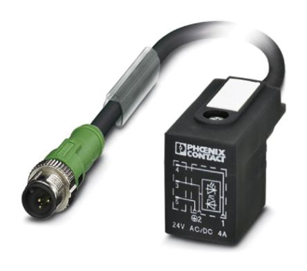Phoenix Contact Male 3 Way M12 To DIN 43650 Form BI Sensor Actuator Cable, 600mm