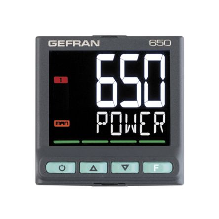Gefran 650 PID Temperature Controller, 48 X 48mm, 2 Output Relay, 20 → 27 V Ac/dc Supply Voltage