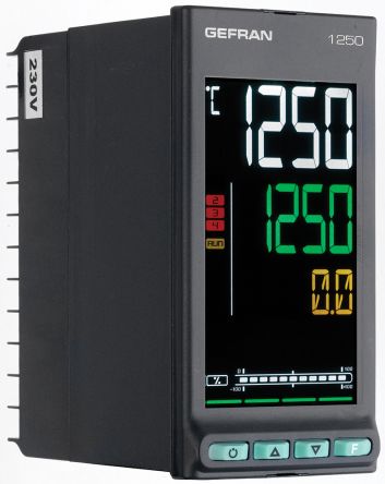 Gefran 1250 PID Temperaturregler, 3 X Relais Ausgang, 100 → 240 V Ac, 48 X 96mm