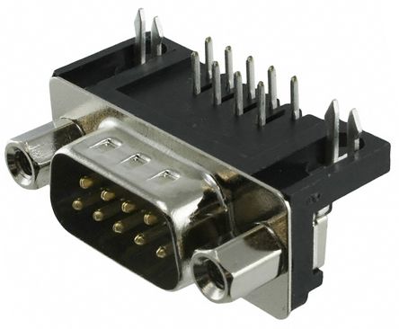 Amphenol FCI FCI Sub-D Steckverbinder Stecker Abgewinkelt, 9-polig / Raster 2.74mm, THT
