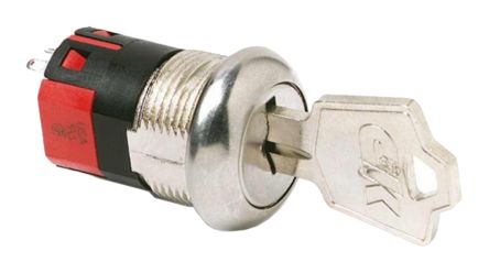 C & K Key Switch, DPST, 4 A 2-Way Flat-Key