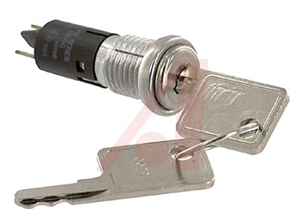 C & K Schlüsselschalter 1-Positionen 1-poliger Ein-/Ausschalter 4 A Flach