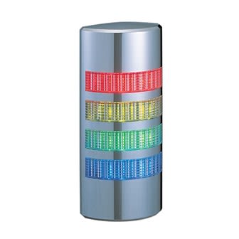 Patlite WE LED Signalturm Bis 4-stufig Linse Klar LED Rot/Gelb/Grün/Blau + Summer Blitz, Dauer 206mm Multifunktion