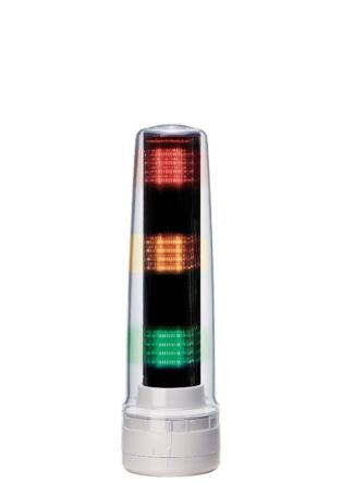 Patlite LS7 LED Signalturm 3-stufig Linse Klar LED Rot/Gelb/Grün + Dauer 244mm Multifunktion