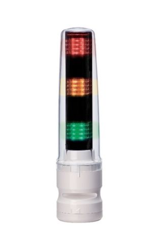 Patlite Columna De Señalización LS7, LED, Con 3 Elementos Transparente, 90dB @ 1 M, 24 V Dc