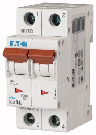 Eaton Moeller MCB Leitungsschutzschalter Typ C, 2-polig 4A, Abschaltvermögen 10 KA XPole DIN-Schienen-Montage