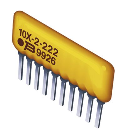 Bourns Array Di Resistenze Serie 4600X 10kΩ ±2%, Isolato, 2 Resistori, 0.5W, SIP