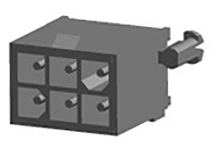 TE Connectivity Conector Macho Para PCB Serie Mini-Universal MATE-N-LOK De 6 Vías, 2 Filas, Paso 4.14mm, Para Soldar,