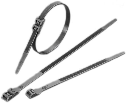 RS PRO Nylon 66 Kabelbinder Doppelverriegelung Schwarz 9 Mm X 760mm, 100 Stück