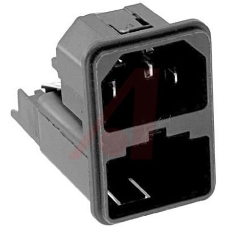 Schurter IEC-Steckverbinder C14 125 V, 250 V, Gerade, Snap-In, Stecker, 2 Sicherung/en / 10A, Steckverbinder, 2-polig
