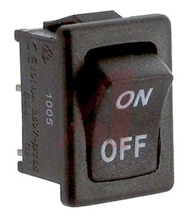 ZF Tafelmontage Wippschalter, 1-poliger Ein/Ausschalter Ein-Neutral-Aus, 10 A 19.76mm X 12.9mm