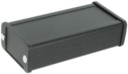 Hammond 1457 Series Black Aluminium Enclosure, IP65, Black Lid, 120 X 59 X 30.9mm