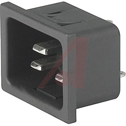 Schurter Conector IEC C20 Macho, Ángulo Recto, Encaje A Presión, 250 V, 16A,, Con Interruptor