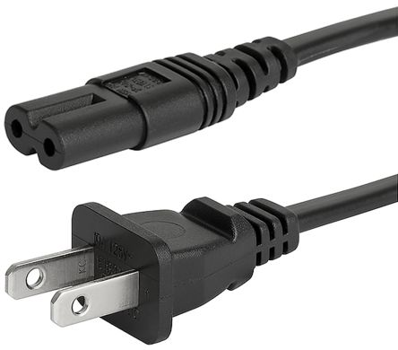 Schurter IEC C7 Socket To Type A US Plug Plug Power Cord, 4m