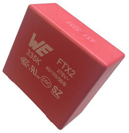 Wurth Elektronik WCAP-FTX2 Polypropylene Capacitor PP, 275V Ac, ±10%, 120nF, Through Hole