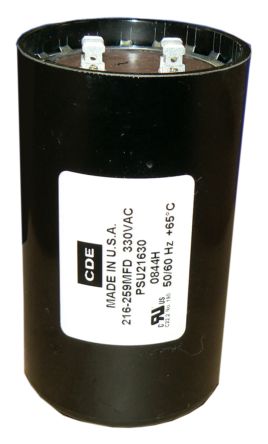 Cornell-Dubilier SU Snap-In Aluminium-Elektrolyt Kondensator 72 → 86μF / 110 V Ac, 125 V Ac, Ø 36.51mm X