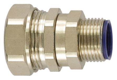 Flexicon Straight, Swivel, Conduit Fitting, 20mm Nominal Size, M20, Nickel Plated Brass