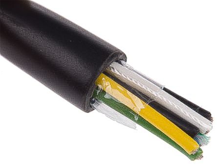 Alpha Wire Xtra-Guard 2 Control Cable, 6 Cores, 0.23 Mm², Unscreened, 30m, Black PE Sheath, 24 AWG