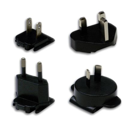 Phihong Interchangeable Plug Set, For Use With POE16R, PSA05R, PSA10R, PSA11R, PSA15R, PSA18R, PSA21R, PSA60R Adapters,