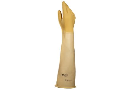 Mapa Trident Beige Chemical Resistant Latex Reusable Gloves 9 - M