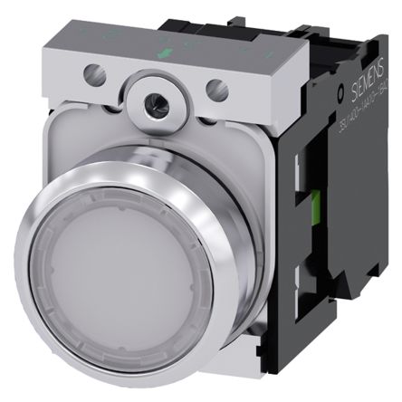 Siemens SIRIUS ACT Drucktasten-Kompletteinheit Weiß Beleuchtet Tafelmontage, EIN-AUS Schalter, 1-polig