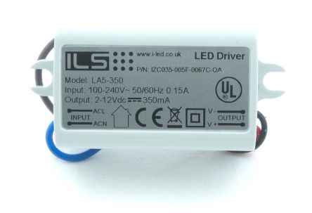 ILS IZC035-005F-0067C-QA, Constant Current LED Driver 5W 2 &#8594; 12V 350mA