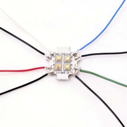 Intelligent LED Solutions ILS, LED-Array Blau, Grün, Rot, Weiß, 4-LEDs 2.7 → 3.5V, Ø 20mm 39 Lm, 63 Lm, 95 Lm, 125 Lm-Typ, 6000K Aluminium