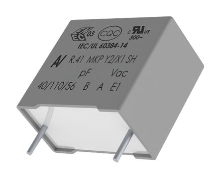 KEMET Condensateur à Couche Mince R41 1.5nF 1 KV Dc, 300 V Ac ±20% X1, Y2 50